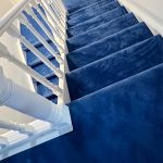 blue staircase carpet